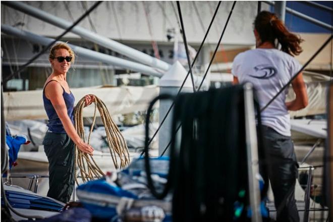 On Swan 82, Stay Calm: Belinda Henry, Catherine Verdon and April Woodall - RORC Transatlantic Race © RORC / James Mitchell